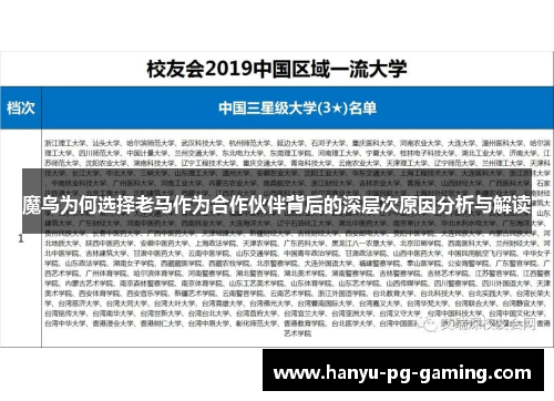 魔鸟为何选择老马作为合作伙伴背后的深层次原因分析与解读 魔鸟为何选择老马作为合作伙伴背后的深层次原因分析与解读